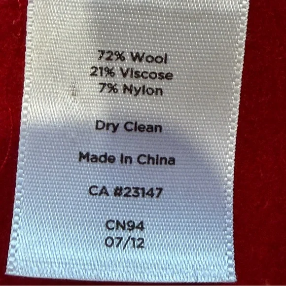 Talbots Red Wool Blend Lightweight Coat Jacket‎ Double Breasted Size 10 - Picture 13 of 14